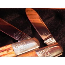 Case xx 1992 Barlow Knife Set. Handles: Birds Eye Maple, Buffalo Horn, Stag, 2nd Cut Bone  -1 of 750