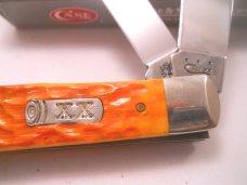 Case 6254 SS Trapper Knife Orange Bone Handles Case 6254 SS Trapper Knife Orange Bone Handles