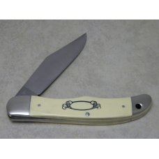 Schrade USA SC500 Rams Scrimshaw Linerlock Folding Hunter Knife & Pouch in Box c.1980 Schrade USA SC500 Rams Scrimshaw Linerlock Folding Hunter Knife & Pouch in Box c.1980