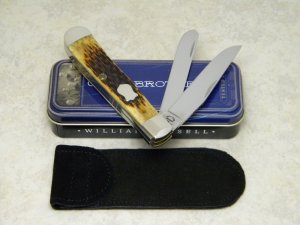 Case Bros. Cutlery Co. USA 2006 Antique Bone 6254 SS Trapper Knife in Tin Box