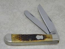 Case Bros. Cutlery Co. USA 2006 Antique Bone 6254 SS Trapper Knife in Tin Box