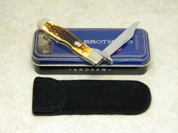 Case Bros Cutlery Co USA 2006 Antique Bone 611 1/2 SS Cheetah Cub Swing Guard Lockback Knife in Box Case Bros Cutlery Co USA 2006 Antique Bone 611 1/2 SS Cheetah Cub Swing Guard Lockback Knife in Box