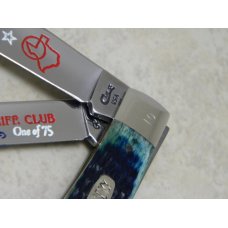 Case XX USA 1996 Blue Bone 6254 SS WTKC "Texas' First Knife Club" Trapper Knife in Box - 1 of 75