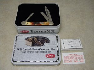 Case XX USA 4 Dot (1996) Red Stag Buckeye Blade  R5318 SS Stockman Knife