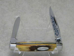 Case XX Stainless USA 3 Dot (1977) Stag 5233 SSP Blue Scroll Pen Knife