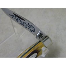 Case XX Stainless USA 3 Dot (1977) Stag 5233 SSP Blue Scroll Pen Knife Case XX Stainless USA 3 Dot (1977) Stag 5233 SSP Blue Scroll Pen Knife