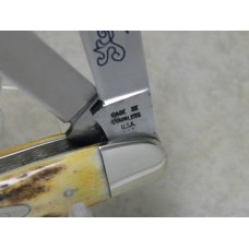 Case XX Stainless USA 3 Dot (1977) Stag 5347 HP SSP Blue Scroll Stockman Knife Case XX Stainless USA 3 Dot (1977) Stag 5347 HP SSP Blue Scroll Stockman Knife