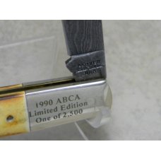 Parker USA Stag Damascus 1990 ABCA Limited Edition One Blade Barlow Knife Parker USA Stag Damascus 1990 ABCA Limited Edition One Blade Barlow Knife