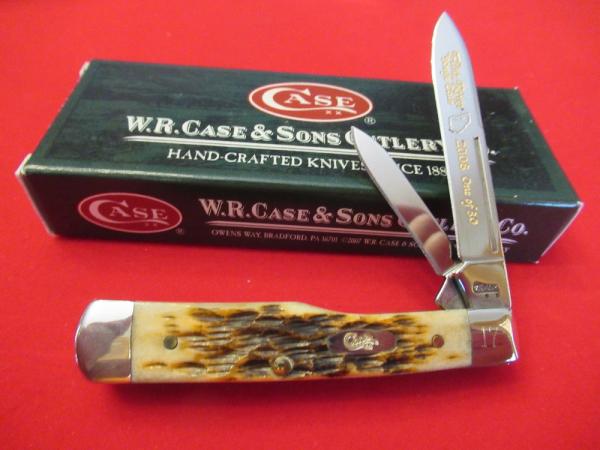 Case XX Amber Bone Gunstock Pattern # 6215 SS  Flint River Knife Club