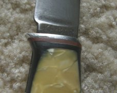 Very Early KA-BAR Knife with Stag Pummel and Original sheath. Very Early KA-BAR Knife with Stag Pummel and Original sheath.