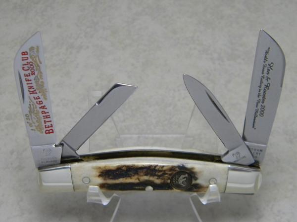 Hen & Rooster Bertram Cutlery Germany 344DS Stag Congress Knife 2000 Bethpage Knife Club Hen & Rooster Bertram Cutlery Germany 344DS Stag Congress Knife 2000 Bethpage Knife Club