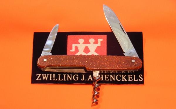 Antique J A Henckels 2 blade +Corkscrew Bartender/Server pocket knife w/ Rare Gold Dust Sparkling Ha Antique J A Henckels 2 blade +Corkscrew Bartender/Server pocket knife w/ Rare Gold Dust Sparkling Ha