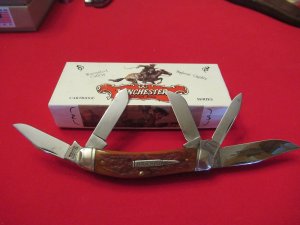 Winchester 5 Blade Stockman Burnt Orange Bone 