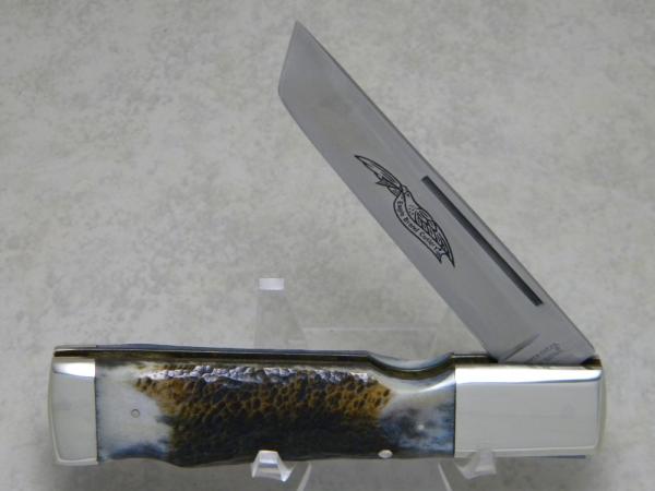 Parker Cut. Co. Surgical Steel Japan Bone Stag Large Tanto Lockback Knife Parker Cut. Co. Surgical Steel Japan Bone Stag Large Tanto Lockback Knife