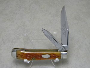 Schatt & Morgan Titusville, PA Queen Steel USA Honey Bone Mini Trapper Knife 1991