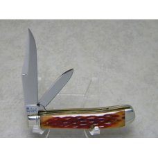 Schatt & Morgan Titusville, PA Queen Steel USA Honey Bone Mini Trapper Knife 1991 Schatt & Morgan Titusville, PA Queen Steel USA Honey Bone Mini Trapper Knife 1991