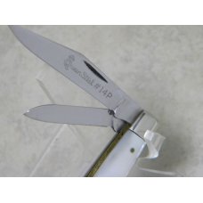 Queen Steel #14P Pearl Peanut Knife - Etched - No Tang Stamp c.1960's