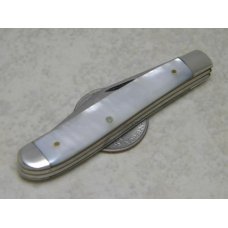 Queen Steel #14P Pearl Peanut Knife - Etched - No Tang Stamp c.1960's