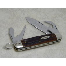 Queen Cutlery Collectors Inc. 2000 Bone Scout Camp Utility Knife in Box - Queen Steel Shield Queen Cutlery Collectors Inc. 2000 Bone Scout Camp Utility Knife in Box - Queen Steel Shield