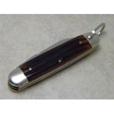 Queen Cutlery Collectors Inc. 2000 Bone Scout Camp Utility Knife in Box - Queen Steel Shield Queen Cutlery Collectors Inc. 2000 Bone Scout Camp Utility Knife in Box - Queen Steel Shield