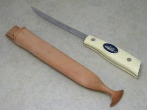 Camillus N.Y. USA Delrin American Wildlife Series #1006 Fillet Knife & Sheath 