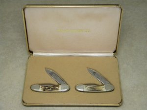 Taylor Cutlery Co. Bear Creek Stag Jesse James & Billy the Kid Canoe Knife Set - NIB