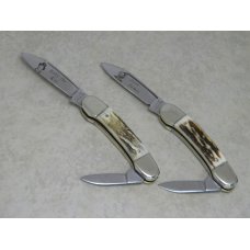 Taylor Cutlery Co. Bear Creek Stag Jesse James & Billy the Kid Canoe Knife Set - NIB