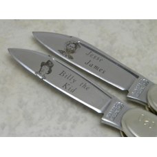 Taylor Cutlery Co. Bear Creek Stag Jesse James & Billy the Kid Canoe Knife Set - NIB