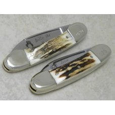 Taylor Cutlery Co. Bear Creek Stag Jesse James & Billy the Kid Canoe Knife Set - NIB