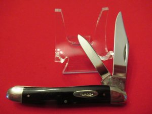 Case XX 2 Blade Slick Black Handle Pattern 22087