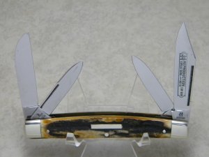 Kissing Crane Robt Klaas Solingen Germany Stag "Reproduction Circa 1896" No. 12 Large Congress Knife
