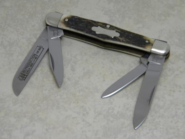 Kissing Crane Solingen Germany Stag "Reproduction Circa 1891" No. 7 Swell Center Congress Knife