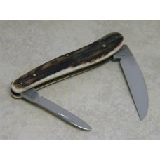 Fight'n Rooster Germany Stag "Hard Times" Wharncliffe Half Whittler Knife c.1987