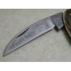 Fight'n Rooster Germany Stag "Hard Times" Wharncliffe Half Whittler Knife c.1987