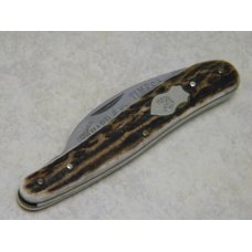 Fight'n Rooster Germany Stag "Hard Times" Wharncliffe Half Whittler Knife c.1987