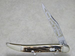 Fight'n Rooster Germany Stag "TBKC - Truck Builders Knife Club" 1 Blade Toothpick Knife c.1987