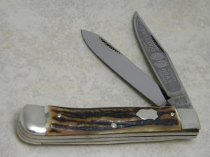 Bulldog Brand Hammer Forged Solingen Germany Pit Bulls Trademark Stag Trapper Knife
