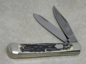 Bulldog Brand Hammer Forged Solingen Germany "Kentucky Thorobred" Bone Stag Trapper Knife