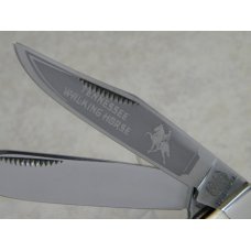 Bulldog Brand Hammer Forged Solingen Germany "Tennessee Walking Horse" Bone Stag Trapper Knife