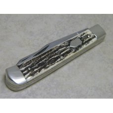 Bulldog Brand Hammer Forged Solingen Germany "Tennessee Walking Horse" Bone Stag Trapper Knife