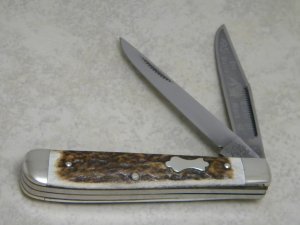 Bulldog Brand Hammer Forged Solingen Germany Pit Bulls Trademark Stag Trapper Knife