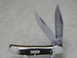 Bulldog Brand Hammer Forged Solingen Germany "Anno Domini" 2000 Stag Copperhead Knife