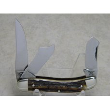 Fight'n Rooster Germany Stag "TBKC - Truck Builders Knife Club" Sowbelly Stockman Knife c.1989 Fight'n Rooster Germany Stag "TBKC - Truck Builders Knife Club" Sowbelly Stockman Knife c.1989