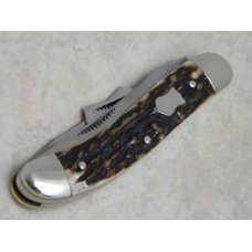 Fight'n Rooster Germany Stag "TBKC - Truck Builders Knife Club" Sowbelly Stockman Knife c.1989 Fight'n Rooster Germany Stag "TBKC - Truck Builders Knife Club" Sowbelly Stockman Knife c.1989