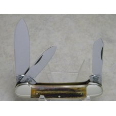 Fight'n Rooster Germany Stag "TBKC - Truck Builders Knife Club" Gunboat Canoe Knife c.1985 Fight'n Rooster Germany Stag "TBKC - Truck Builders Knife Club" Gunboat Canoe Knife c.1985