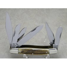 Fight'n Rooster Germany Stag "WBKC - Wheeler Basin Knife Club" 6 Blade Stockman Knife c.1984 Fight'n Rooster Germany Stag "WBKC - Wheeler Basin Knife Club" 6 Blade Stockman Knife c.1984