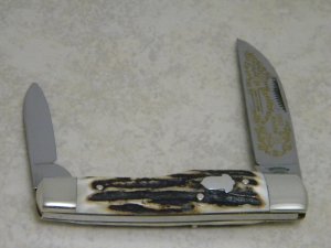 Fight'n Rooster Germany Stag "TBKC - Truck Builders Knife Club" Gunstock Knife c.1990