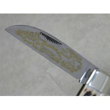 Fight'n Rooster Germany Stag "TBKC - Truck Builders Knife Club" Gunstock Knife c.1990 Fight'n Rooster Germany Stag "TBKC - Truck Builders Knife Club" Gunstock Knife c.1990