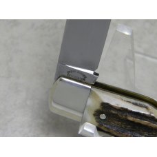 Fight'n Rooster Germany Stag "TBKC - Truck Builders Knife Club" Gunstock Knife c.1990 Fight'n Rooster Germany Stag "TBKC - Truck Builders Knife Club" Gunstock Knife c.1990