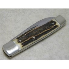 Fight'n Rooster Germany Stag "TBKC - Truck Builders Knife Club" Gunstock Knife c.1990 Fight'n Rooster Germany Stag "TBKC - Truck Builders Knife Club" Gunstock Knife c.1990